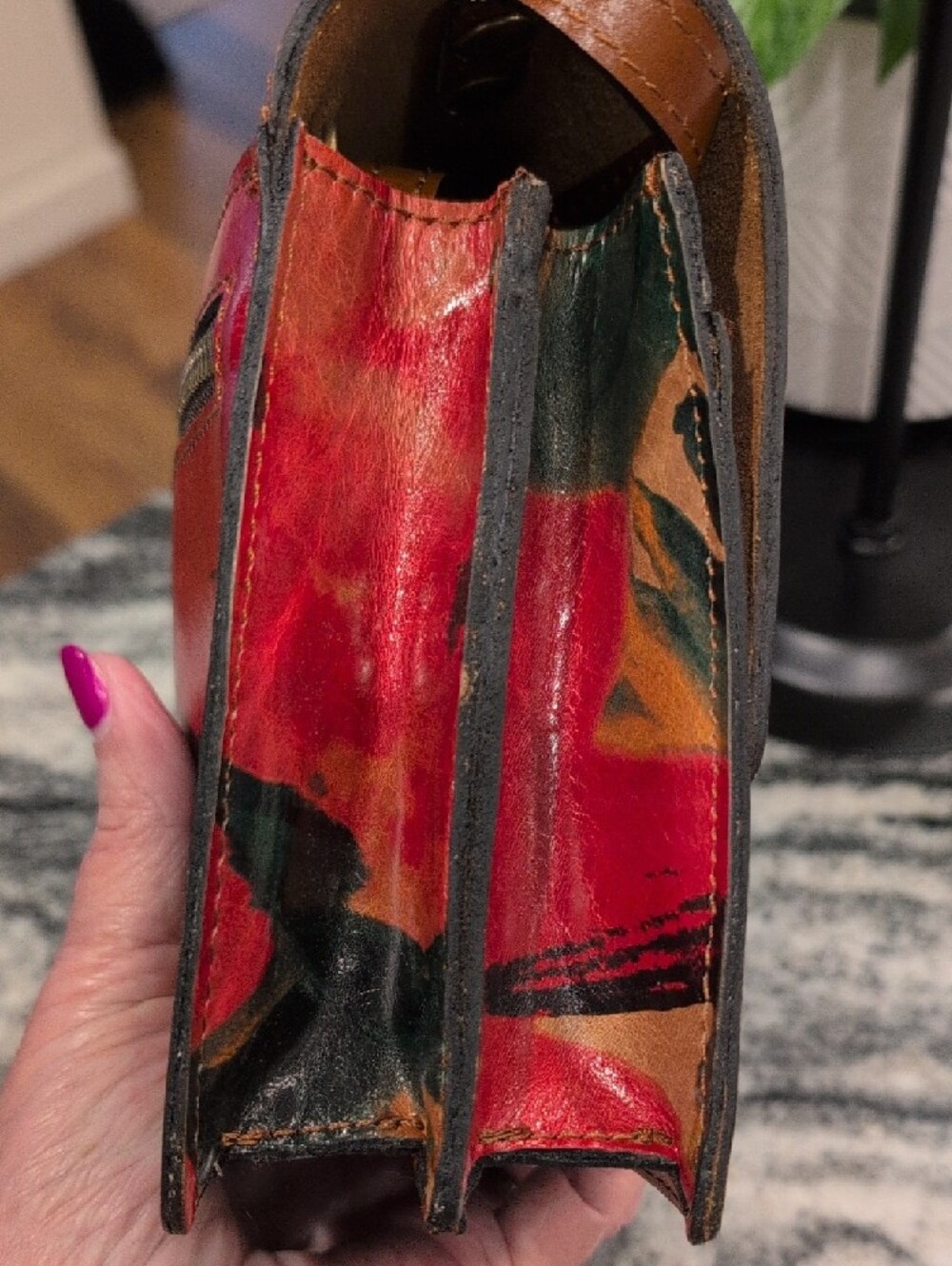 Patricia Nash Avellino Floral Leather Crossbody Bag - Picture 12 of 13